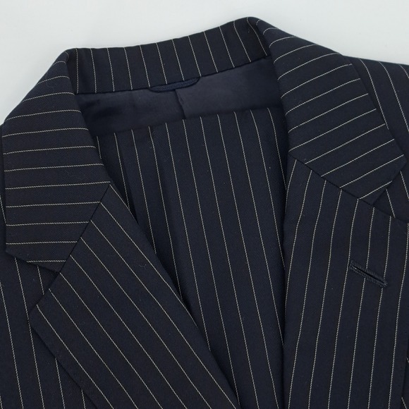 Leonard Logsdail Other - Leonard Logsdail Mens 38L Navy Blue Pinstripe 2 Piece Suit 31x31 Bespoke Style